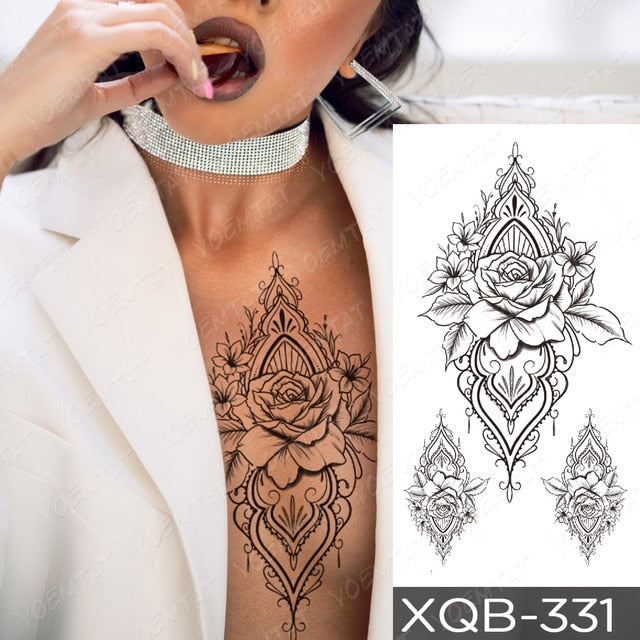 Waterproof Temporary Tattoo Sticker I Love You Flash Tattoos Lip Print Butterfly Flowers Body Art Arm Fake Sleeve Tatoo Women