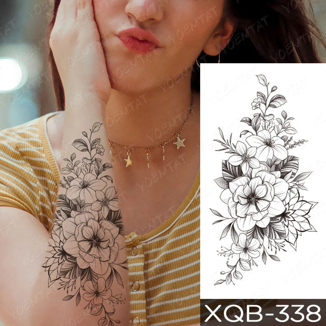 Waterproof Temporary Tattoo Sticker I Love You Flash Tattoos Lip Print Butterfly Flowers Body Art Arm Fake Sleeve Tatoo Women