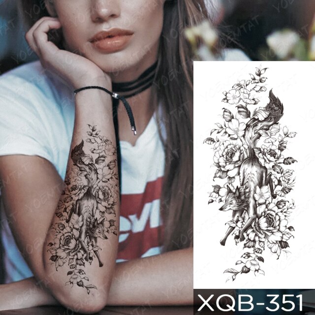 Waterproof Temporary Tattoo Sticker I Love You Flash Tattoos Lip Print Butterfly Flowers Body Art Arm Fake Sleeve Tatoo Women