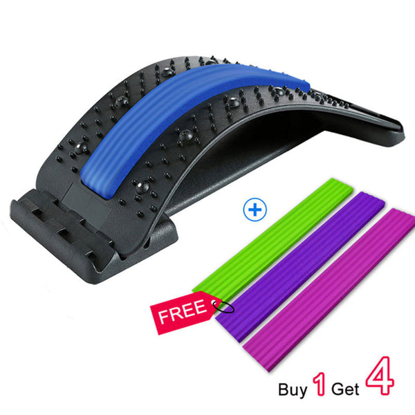 Multi-Level Adjustable Back Massager Stretcher Waist Neck Stretch Fitness Lumbar Cervical Spine Support Pain Relief Relaxation