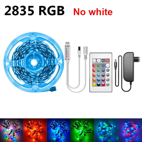LED Strip Light 5050 2835 10M 5M Bluetooth LED Room Lights Rgb Leds Tape Diode Ribbon Flexible Room Decoration DC12V Adapter Set
