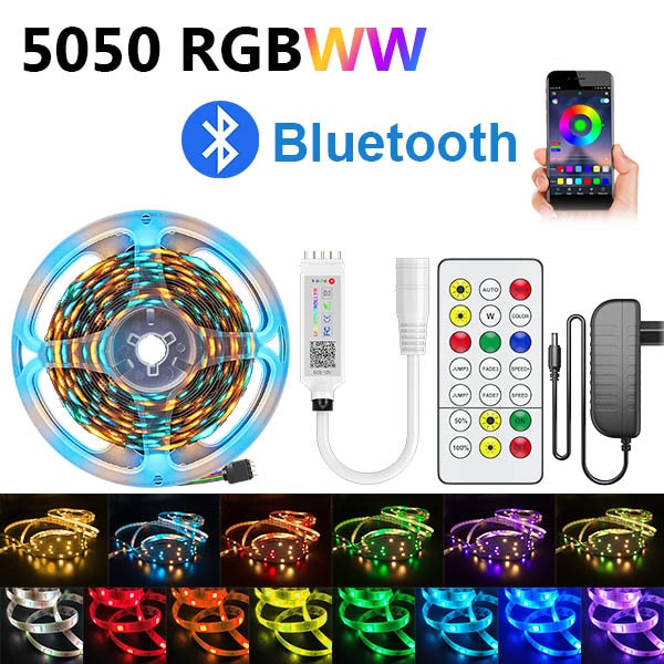 LED Strip Light 5050 2835 10M 5M Bluetooth LED Room Lights Rgb Leds Tape Diode Ribbon Flexible Room Decoration DC12V Adapter Set