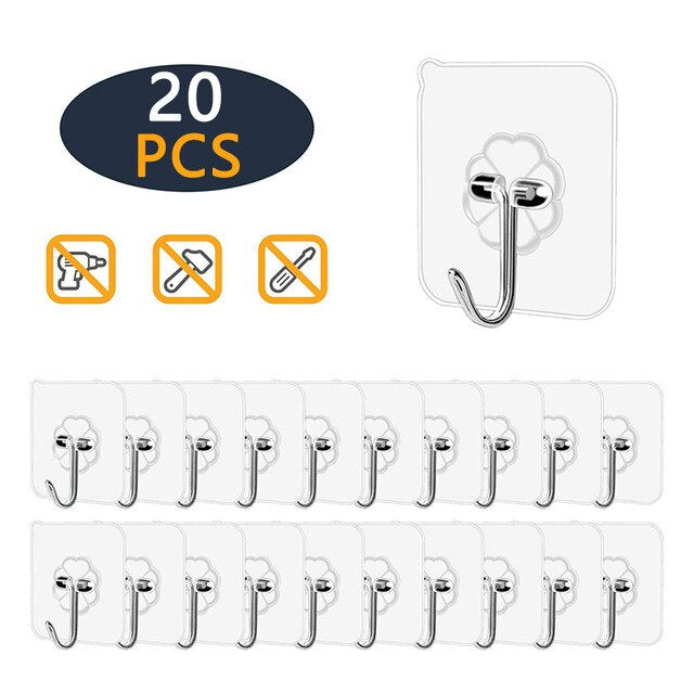 10/20Pcs Transparent Strong Self Adhesive Door Wall Hangers Hooks Suction Heavy Load Rack Cup Sucker for Kitchen Bathroom Office