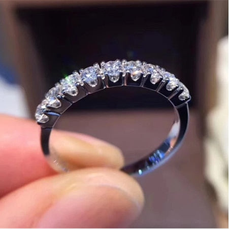 CC Trendy Jewelry S925 Rings For Women Cubic Zirconia Charms Bridal Wedding Engagement White Gold Color Ring Drop Shipping