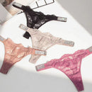 Sexy Women Underwear Rhinestone Letter Thongs Lace Transparent T Back for Female Low Rise Soft Ladies Panties Black Lingerie