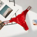 Sexy Women Underwear Rhinestone Letter Thongs Lace Transparent T Back for Female Low Rise Soft Ladies Panties Black Lingerie