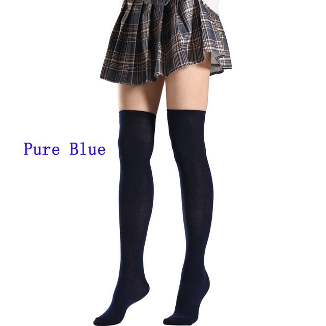 Black Lolita Striped Socks Women Funny Christmas Gifts Sexy Thigh High Nylon Long Stockings Cute Over Knee Socks For Girls