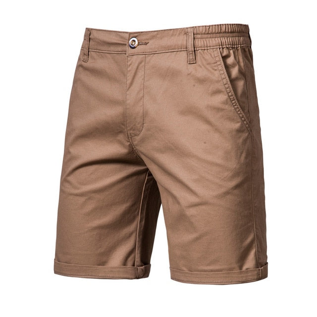 2020 New Summer 100% Cotton Solid Shorts Men High Quality Casual Business Social Elastic Waist Men Shorts 10 Colors Beach Shorts