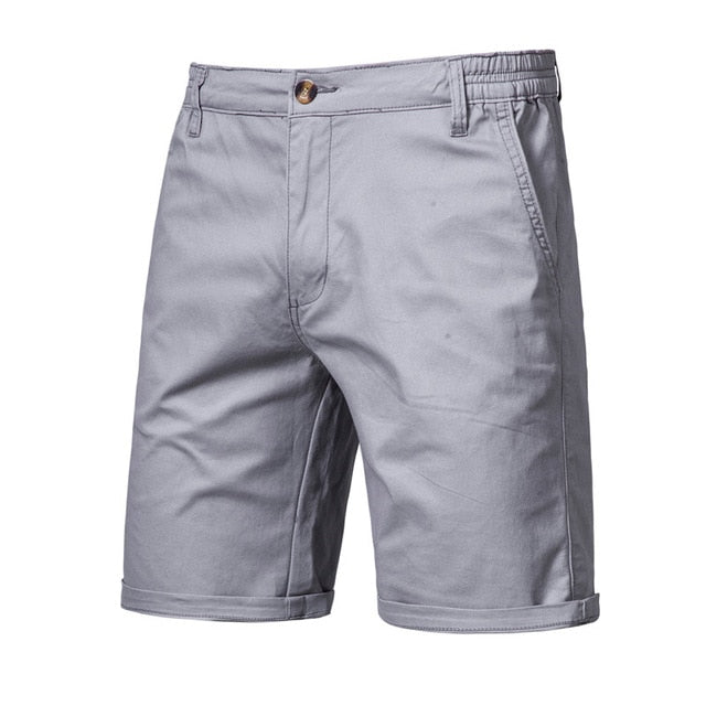2020 New Summer 100% Cotton Solid Shorts Men High Quality Casual Business Social Elastic Waist Men Shorts 10 Colors Beach Shorts