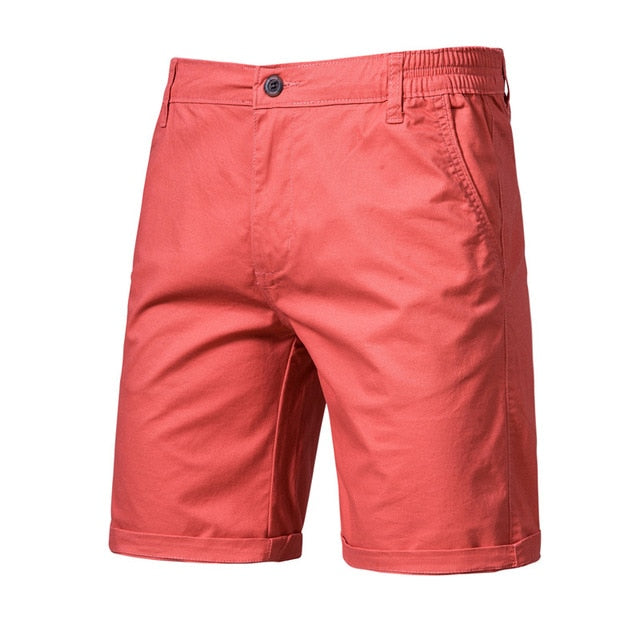 2020 New Summer 100% Cotton Solid Shorts Men High Quality Casual Business Social Elastic Waist Men Shorts 10 Colors Beach Shorts
