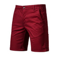 2020 New Summer 100% Cotton Solid Shorts Men High Quality Casual Business Social Elastic Waist Men Shorts 10 Colors Beach Shorts