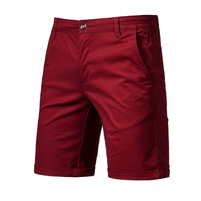 2020 New Summer 100% Cotton Solid Shorts Men High Quality Casual Business Social Elastic Waist Men Shorts 10 Colors Beach Shorts