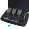 3 Carp Fishing Bite Alarm and Swinger Set Water Resistant Blue LED Fishing Swingers Fish Bite Alarm