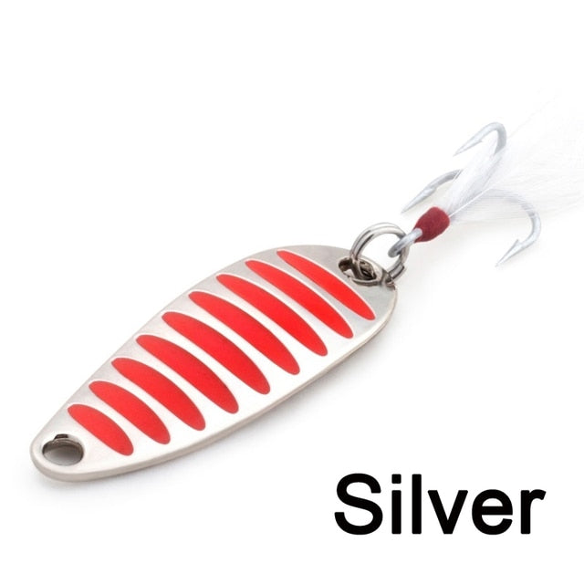 LUSHAZER brand Fishing lure spoon 2g 5g 7g 10g 15g 20g Gold/Silver fishing bait spoon hard lures metal lure China free shipping