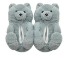 Teddy Bear women christmas plush slippers Cartoon Cute Bear House Slipper Furry Faux Fur Slides Woman Furry Flip Flop Shoes
