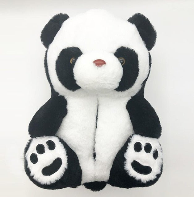 Teddy Bear women christmas plush slippers Cartoon Cute Bear House Slipper Furry Faux Fur Slides Woman Furry Flip Flop Shoes