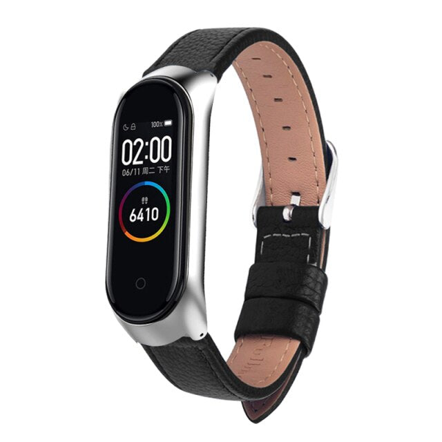 Leather Wrist Bracelet for Xiaomi Mi Band 4 5 6 Sport Strap watch wrist strap For xiaomi mi band 5 bracelet Miband 6 Strap