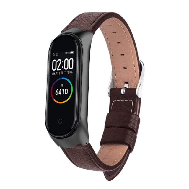 Leather Wrist Bracelet for Xiaomi Mi Band 4 5 6 Sport Strap watch wrist strap For xiaomi mi band 5 bracelet Miband 6 Strap