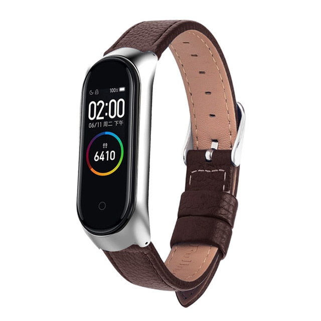 Leather Wrist Bracelet for Xiaomi Mi Band 4 5 6 Sport Strap watch wrist strap For xiaomi mi band 5 bracelet Miband 6 Strap