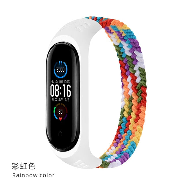 Bracelet for Mi band 5 6 Strap Nylon Braided Solo Loop pulseira bracelet Miband4 Miband5 Wristband for xiaomi Mi band 4 3 strap