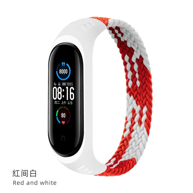 Bracelet for Mi band 5 6 Strap Nylon Braided Solo Loop pulseira bracelet Miband4 Miband5 Wristband for xiaomi Mi band 4 3 strap