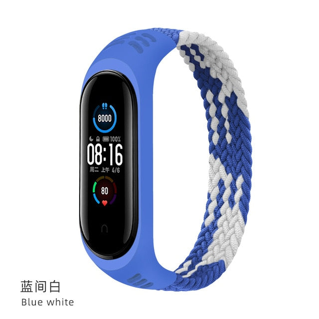 Bracelet for Mi band 5 6 Strap Nylon Braided Solo Loop pulseira bracelet Miband4 Miband5 Wristband for xiaomi Mi band 4 3 strap
