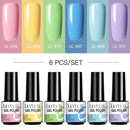 LILYCUTE 2/4/6 Pcs Gel Nail Polish Set 136Color Glitter Semi Permanent Hybrid Gel Varnish Base Top Coat Soak Off UV LED Nail Art