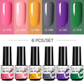 LILYCUTE 2/4/6 Pcs Gel Nail Polish Set 136Color Glitter Semi Permanent Hybrid Gel Varnish Base Top Coat Soak Off UV LED Nail Art