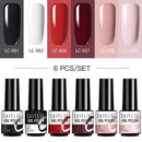 LILYCUTE 2/4/6 Pcs Gel Nail Polish Set 136Color Glitter Semi Permanent Hybrid Gel Varnish Base Top Coat Soak Off UV LED Nail Art