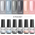 LILYCUTE 2/4/6 Pcs Gel Nail Polish Set 136Color Glitter Semi Permanent Hybrid Gel Varnish Base Top Coat Soak Off UV LED Nail Art
