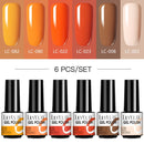 LILYCUTE 2/4/6 Pcs Gel Nail Polish Set 136Color Glitter Semi Permanent Hybrid Gel Varnish Base Top Coat Soak Off UV LED Nail Art