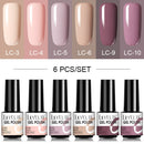 LILYCUTE 2/4/6 Pcs Gel Nail Polish Set 136Color Glitter Semi Permanent Hybrid Gel Varnish Base Top Coat Soak Off UV LED Nail Art