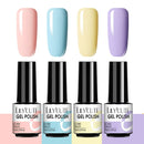 LILYCUTE 2/4/6 Pcs Gel Nail Polish Set 136Color Glitter Semi Permanent Hybrid Gel Varnish Base Top Coat Soak Off UV LED Nail Art