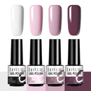 LILYCUTE 2/4/6 Pcs Gel Nail Polish Set 136Color Glitter Semi Permanent Hybrid Gel Varnish Base Top Coat Soak Off UV LED Nail Art