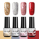 LILYCUTE 2/4/6 Pcs Gel Nail Polish Set 136Color Glitter Semi Permanent Hybrid Gel Varnish Base Top Coat Soak Off UV LED Nail Art