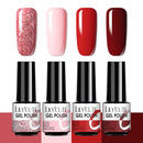 LILYCUTE 2/4/6 Pcs Gel Nail Polish Set 136Color Glitter Semi Permanent Hybrid Gel Varnish Base Top Coat Soak Off UV LED Nail Art