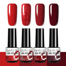 LILYCUTE 2/4/6 Pcs Gel Nail Polish Set 136Color Glitter Semi Permanent Hybrid Gel Varnish Base Top Coat Soak Off UV LED Nail Art