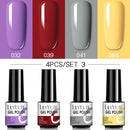 LILYCUTE 2/4/6 Pcs Gel Nail Polish Set 136Color Glitter Semi Permanent Hybrid Gel Varnish Base Top Coat Soak Off UV LED Nail Art