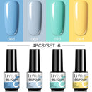 LILYCUTE 2/4/6 Pcs Gel Nail Polish Set 136Color Glitter Semi Permanent Hybrid Gel Varnish Base Top Coat Soak Off UV LED Nail Art