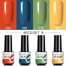 LILYCUTE 2/4/6 Pcs Gel Nail Polish Set 136Color Glitter Semi Permanent Hybrid Gel Varnish Base Top Coat Soak Off UV LED Nail Art