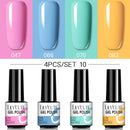 LILYCUTE 2/4/6 Pcs Gel Nail Polish Set 136Color Glitter Semi Permanent Hybrid Gel Varnish Base Top Coat Soak Off UV LED Nail Art