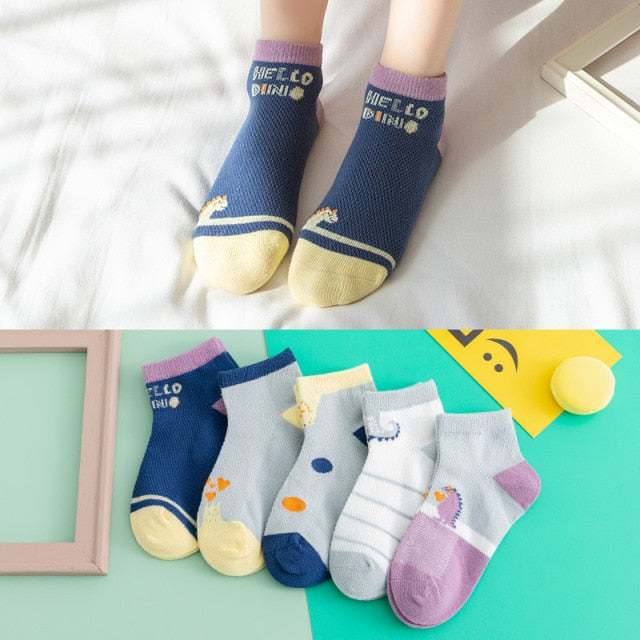 10Pcs/5Pairs Children Sock Breathable Sports Girls Boys Sokcs Unisex Cotton Stripe Chaussette Enfant Garcon Skarpetki Dla dzieci