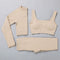 Seamless Yoga Suit Sports Set Gym Clothes Fitness Women Long Sleeve Crop Top High Waist Leggings Ribbed Workout Set Tracksuits