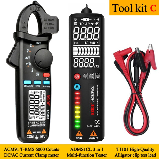 BSIDE Voltage Detector Tester 2.4"LCD Non contact Live wire Indicator Electric Pen Voltmeter Multimeter NCV Continuity Hz Test