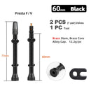 Deemount 40/60/80mm 2PCS Bicycle Tubeless Tire Presta Valve Brass Core Brass Stem W/ Alloy & Tool