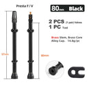 Deemount 40/60/80mm 2PCS Bicycle Tubeless Tire Presta Valve Brass Core Brass Stem W/ Alloy & Tool