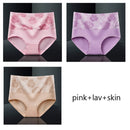 M-5XL Women's Panties Female Underpants Cotton Underwear High Waist Panties Sexy Lingeries Briefs Plus Size Pantys 3PCS/Set