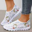 Nurse Doctor Print Women Sneakers Cosplay Shoes Slip On Light Mesh Shoes Breathable Flats Shoes Zapatos planos Halloween cosplay