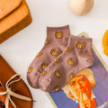2021 New Cartoon Women's Breathable Cotton Socks Cute Bear Lovely Animal Pattern Girl Sock Combed  of Pure Cotton Female Socks