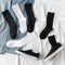 Jeseca Unisex Men Women's Socks Korean Harajuku Vintage Streetwear Long Socks White Black Woman Casual Hip Hop Skateboard Sox